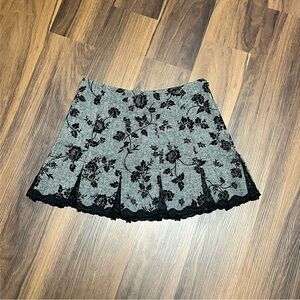 Vintage Betsey Johnson grey wool mini skirt